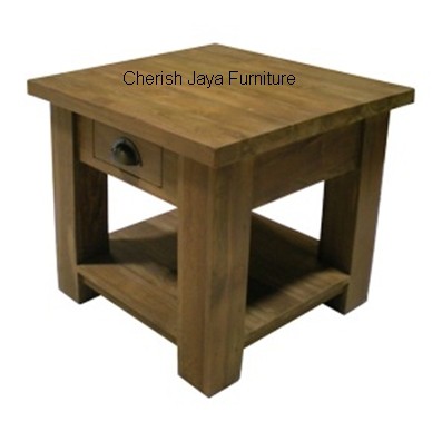 Code: SJBS 006 Name: Tani Coffee Table with Shelf Size: W=50 x D=50 x H=60 cm Wood: Solid Teakwood